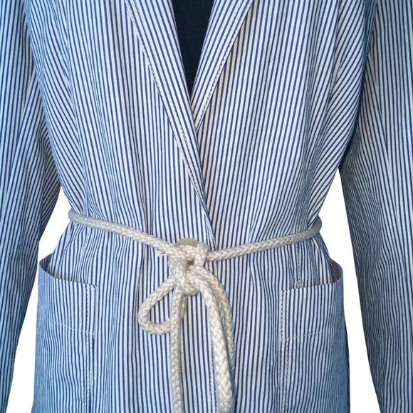 Lafayette 148 NWT Blazer Striped Blazer Detachable Rope Belt‎ Womens Size 10 - Picture 3 of 14